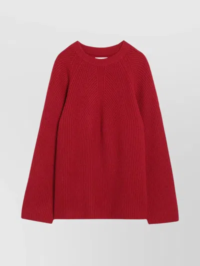 LOULOU STUDIO JUMPER CASHMERE BURGUNDY LONG SLEEVES