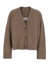 Loulou Studio Kaia Brown Cardigan With V Neck In Cashmere Woman In Brown