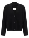 Loulou Studio Zanzibar Cropped Wool-cashmere Cardigan In Black