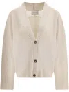 Loulou Studio Kaia Ribbed V-neck Cardigan In Neutrals
