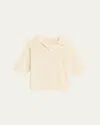 Loulou Studio Kina Pointelle & Cable-knit Cotton Polo Sweater