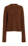 Loulou Studio Knit Cashmere Cardigan In Brown