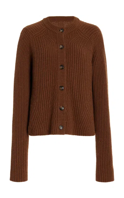 Loulou Studio Knit Cashmere Cardigan In Mocha