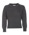 Loulou Studio Crewneck Knitwear Side Splits In Gray