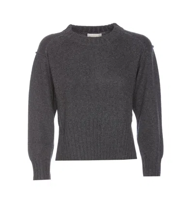 Loulou Studio Crewneck Knitwear Side Splits In Grey