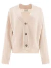Loulou Studio Kaia Ribbed V-neck Cardigan In Beige