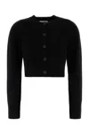 Loulou Studio Black Cropped Cashmere Cardigan In Black