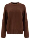 Loulou Studio Crew Neck Textured Knit Sweater In Brown