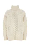 Loulou Studio Loulou Ivory Wool Blend Anar Oversize Sweater In White