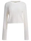 Loulou Studio Tinos Cropped Sweater In White