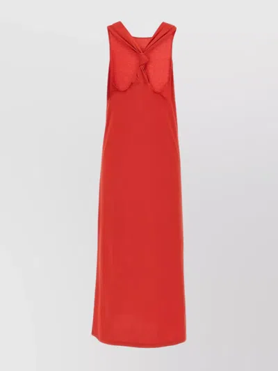Loulou Studio 'knot Detail Maxi Length Sleeveless Dress' In Red