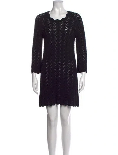 Pre-owned Loulou Studio Lace Pattern Mini Dress In Black