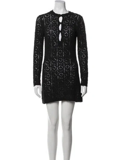 Pre-owned Loulou Studio Lace Pattern Mini Dress In Blue