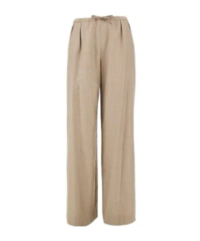 Loulou Studio Lace-up Casual Pants In Nude