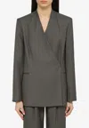 Loulou Studio Sandyato Single-breasted Grey Viscose Blazer In Gray