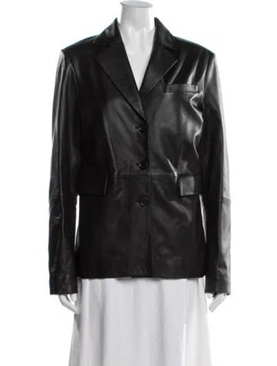 Pre-owned Loulou Studio Lamb Leather Blazer In Black