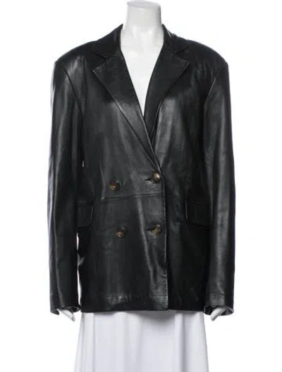 Pre-owned Loulou Studio Lamb Leather Blazer In Black