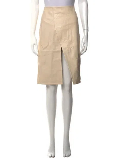 Pre-owned Loulou Studio Lamb Leather Midi Length Skirt In Neutrals