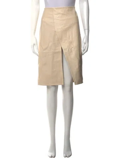 Pre-owned Loulou Studio Lamb Leather Midi Length Skirt In Neutrals