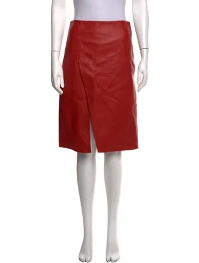 Pre-owned Loulou Studio Lamb Leather Midi Length Skirt In Red