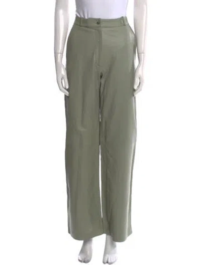 Pre-owned Loulou Studio Lamb Leather Wide Leg Pants In Green