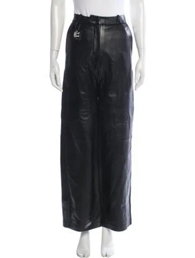 Pre-owned Loulou Studio Lamb Leather Wide Leg Pants W/ Tags In Black