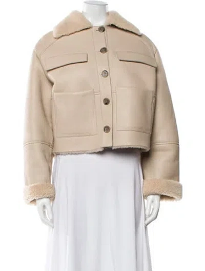 Pre-owned Loulou Studio Lambskin Faux Fur Jacket In Neutral