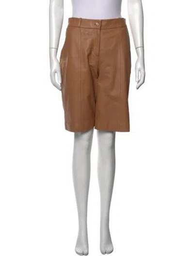Pre-owned Loulou Studio Lambskin Knee-length Shorts In Brown