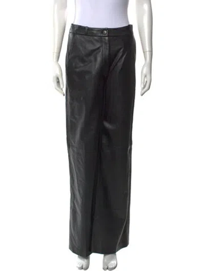 Pre-owned Loulou Studio Lambskin Wide Leg Pants In Black