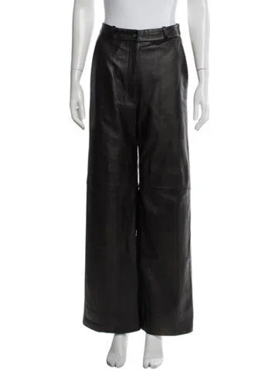 Pre-owned Loulou Studio Lambskin Wide Leg Pants In Blue