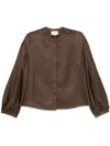 Loulou Studio Taupe Brown Lea Blouse In Brown
