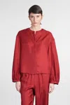 Loulou Studio Red Blouse In Silk In Red