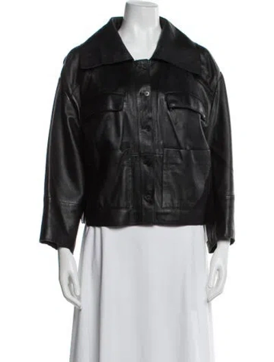 Pre-owned Loulou Studio Leather Biker Jacket In Black