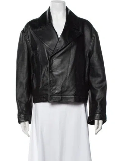 Pre-owned Loulou Studio Leather Biker Jacket In Black