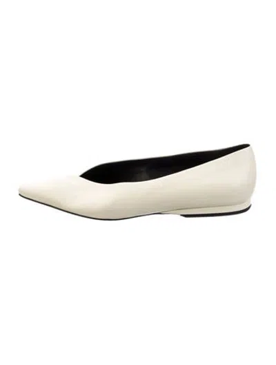 Pre-owned Loulou Studio Leather Flats In Neutrals