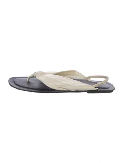 Pre-owned Loulou Studio Leather Flip Flops In Blue