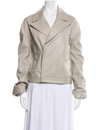 Pre-owned Loulou Studio Leather Fur Jacket In Gray