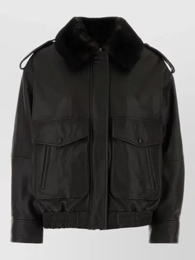 Loulou Studio Leather Jacket In Black