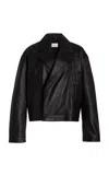 Loulou Studio Stovset Single-breasted Blazer In Black Leather In Black