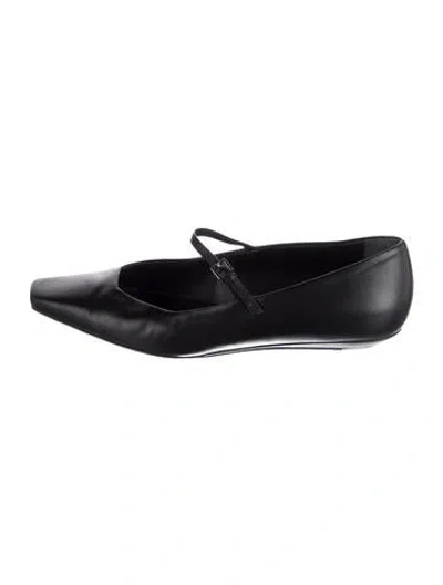 Pre-owned Loulou Studio Leather Mary Jane Flats In Black