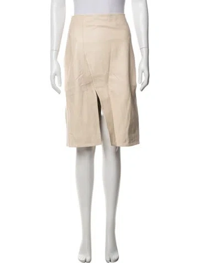 Pre-owned Loulou Studio Leather Midi Length Skirt In Neutrals