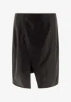 Loulou Studio Leather Mini Skirt In Black