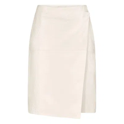 Loulou Studio Leather Skirt In Neutral