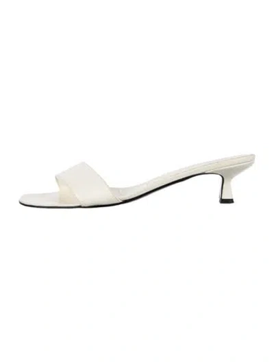 Pre-owned Loulou Studio Leather Slides In Neutrals/white