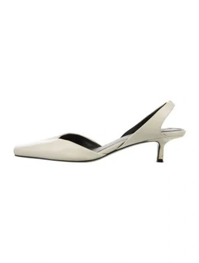 Pre-owned Loulou Studio Leather Slingback Pumps In Neutral