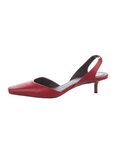 Pre-owned Loulou Studio Leather Slingback Pumps In Red