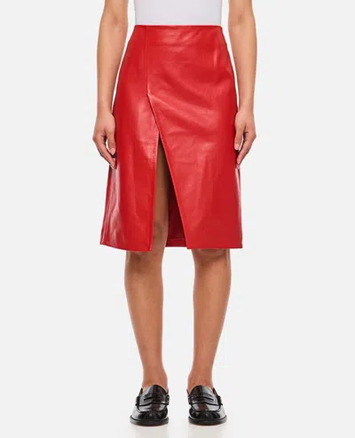 LOULOU STUDIO LEATHER SLIT SKIRT