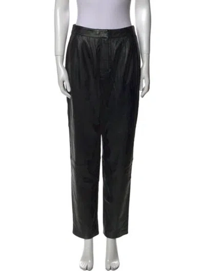 Pre-owned Loulou Studio Leather Straight Leg Pants In Black