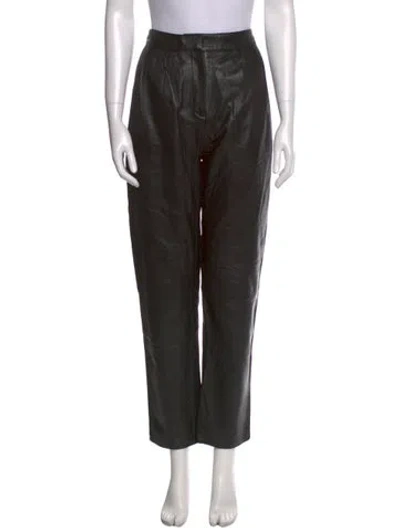 Pre-owned Loulou Studio Leather Straight Leg Pants In Black