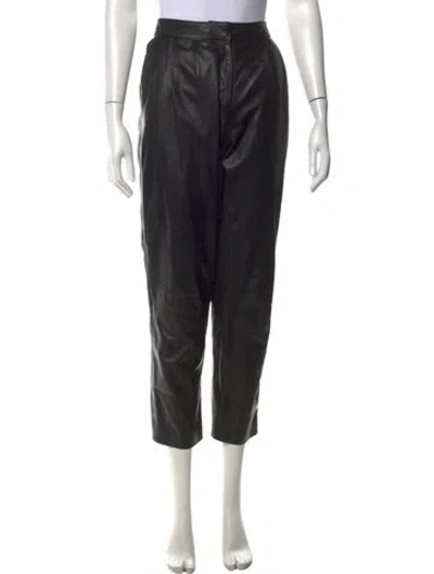 Pre-owned Loulou Studio Leather Straight Leg Pants In Black